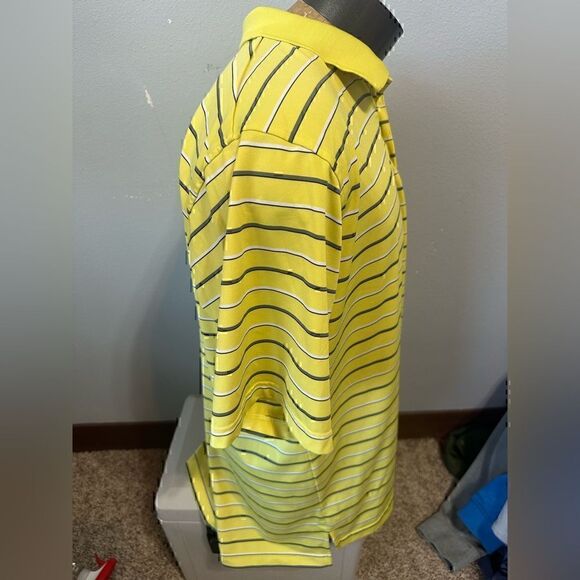 Under Armour Mens XL Yellow/Gray Striped Short Sleeve Polo - Picture 4 of 7